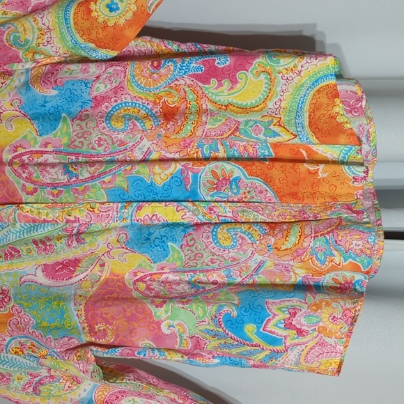 Chaps Paisley Print Multicolored Button Down Top Shirt Size Petite Ex-Large PXL - Picture 3 of 8